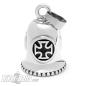 Preview: Eisernes Kreuz Biker-Bell aus Edelstahl Iron Cross Ride Bell silber Motorradglocke